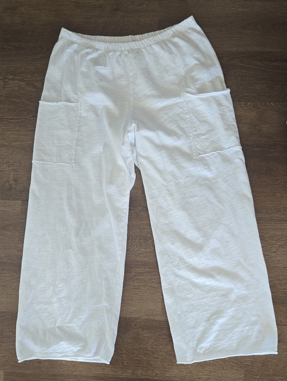 Habitat Wide-Leg White Cargo Pocket Pants